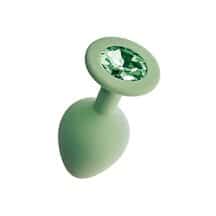 Анальная пробка Le Frivole Core Gamma M, салатовая с зеленым кристаллом