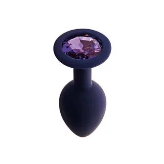 Анальная пробка Le Frivole Core Gamma M, синяя с фиолетовым кристаллом