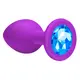 Анальная пробка Lola Games Emotions Cutie Medium, фиолетовая с голубым стразом