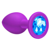 Анальная пробка Lola Toys Emotions Cutie Medium, фиолетовая с голубым стразом