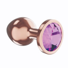 Анальная пробка Lola Toys Shine Small, розовое золото с фиолетовым кристаллом