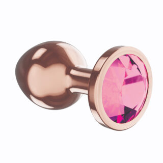 Анальная пробка Lola Toys Shine Small, розовое золото с розовым кристаллом