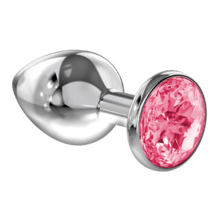 Анальная пробка Lola Toys Sparkle Small, серебристая с розовым кристаллом