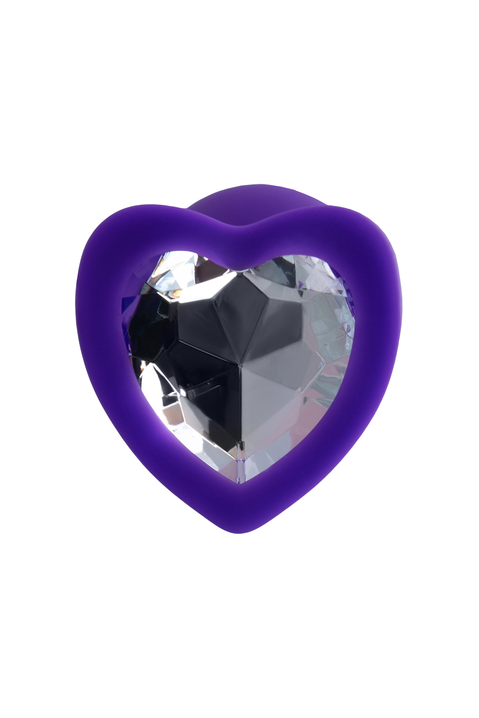 Анальная пробка ToDo by Toyfa Diamond Heart, фиолетовая с бесцветным кристаллом
