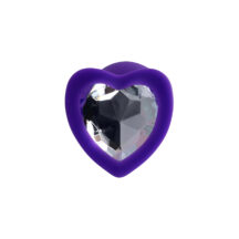 Анальная пробка с бесцветным кристаллом ToDo by Toyfa Diamond Heart 7 см, фиолетовая