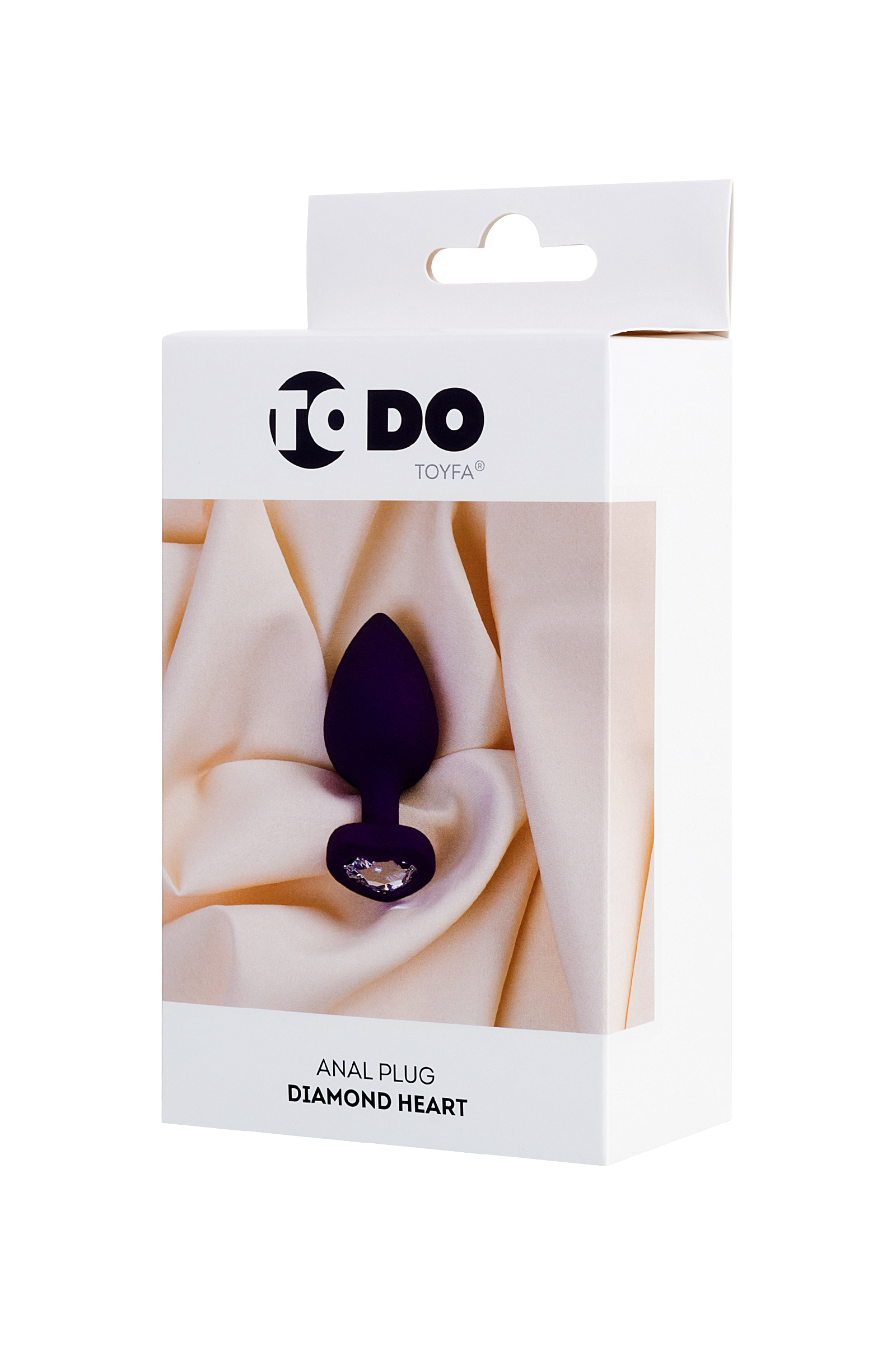 Анальная пробка ToDo by Toyfa Diamond Heart, фиолетовая с бесцветным кристаллом