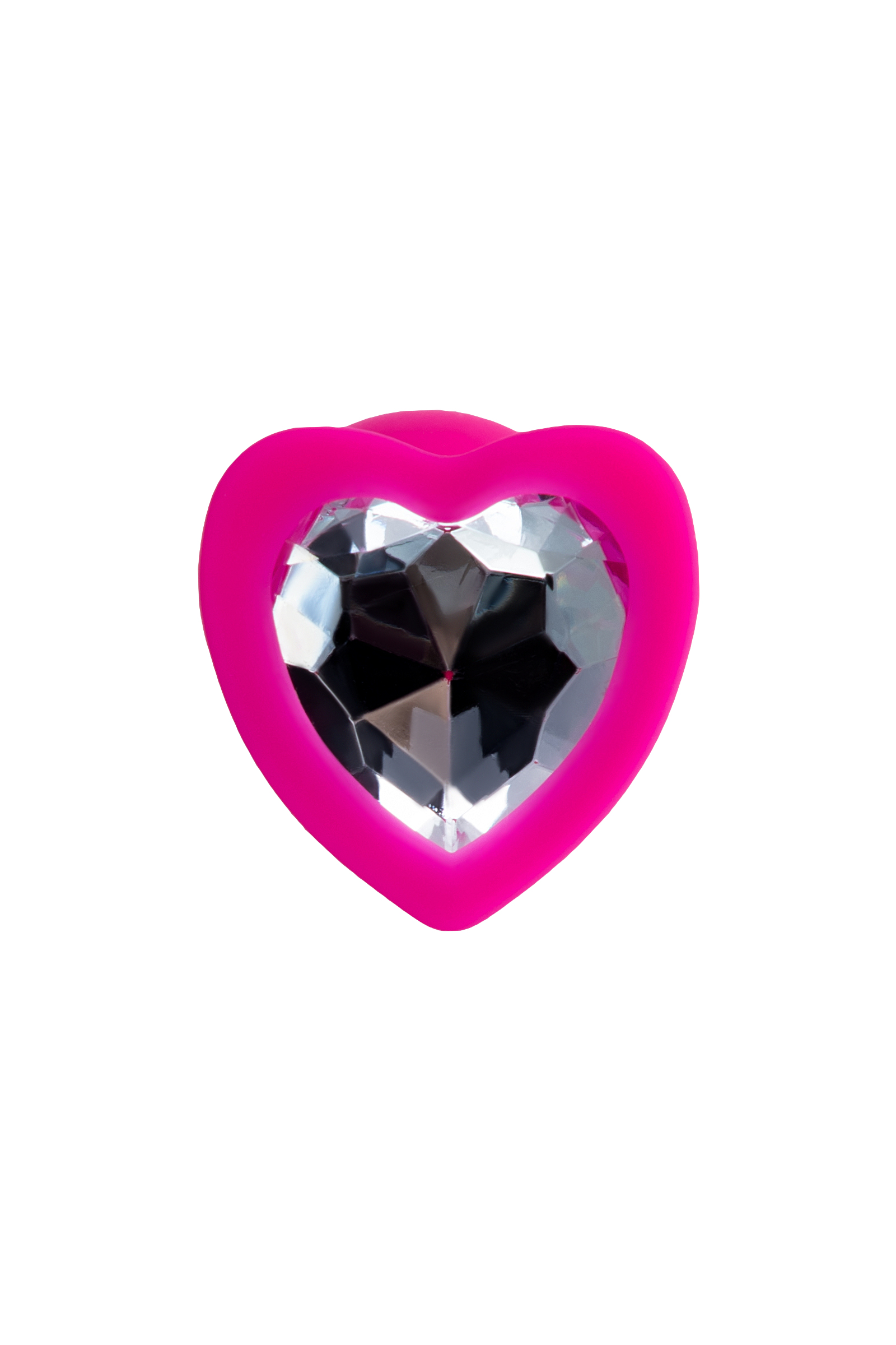 Анальная пробка ToDo by Toyfa Diamond Heart, розовая с бесцветным кристаллом
