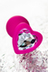 Анальная пробка с бесцветным кристаллом ToDo by Toyfa Diamond Heart 7 см, розовая