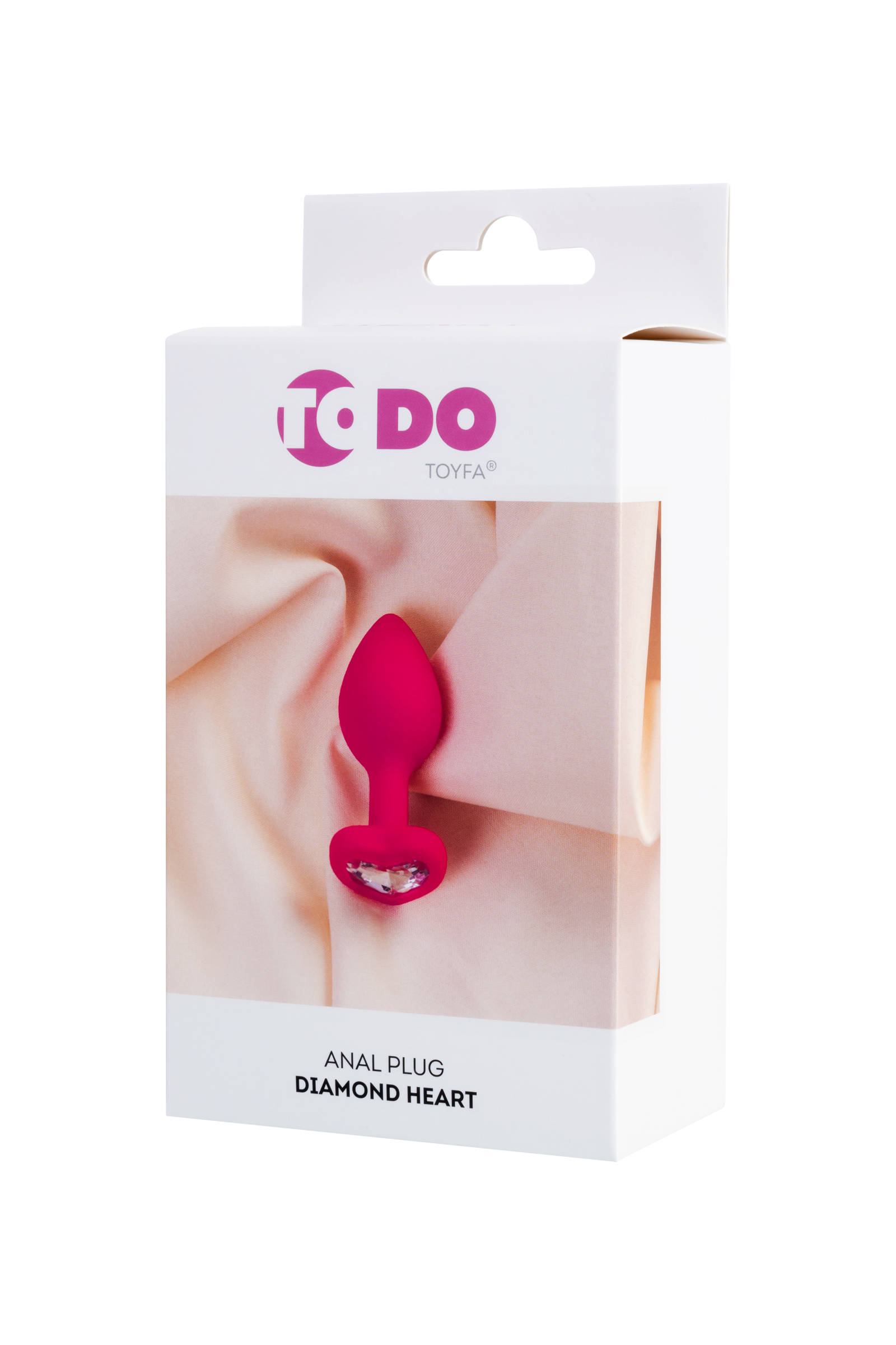 Анальная пробка ToDo by Toyfa Diamond Heart, розовая с бесцветным кристаллом