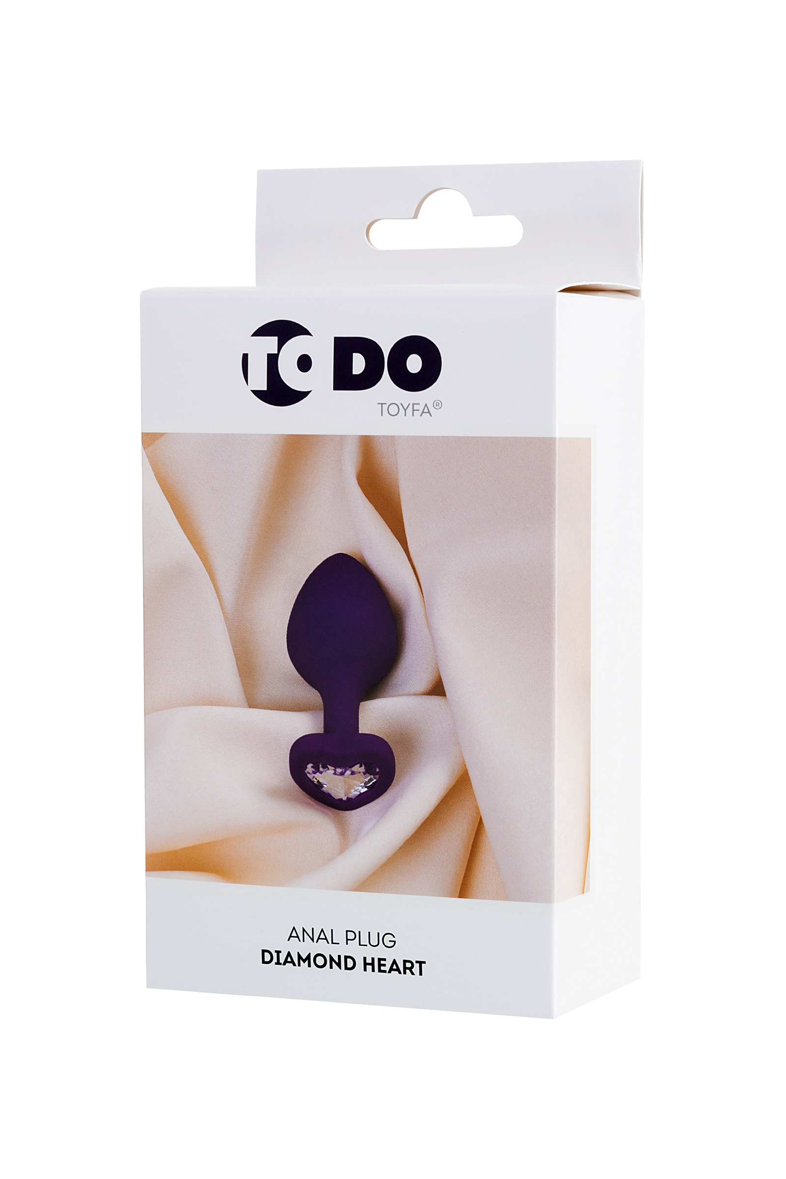 Анальная пробка ToDo by Toyfa Diamond Heart, фиолетовая с бесцветным кристаллом