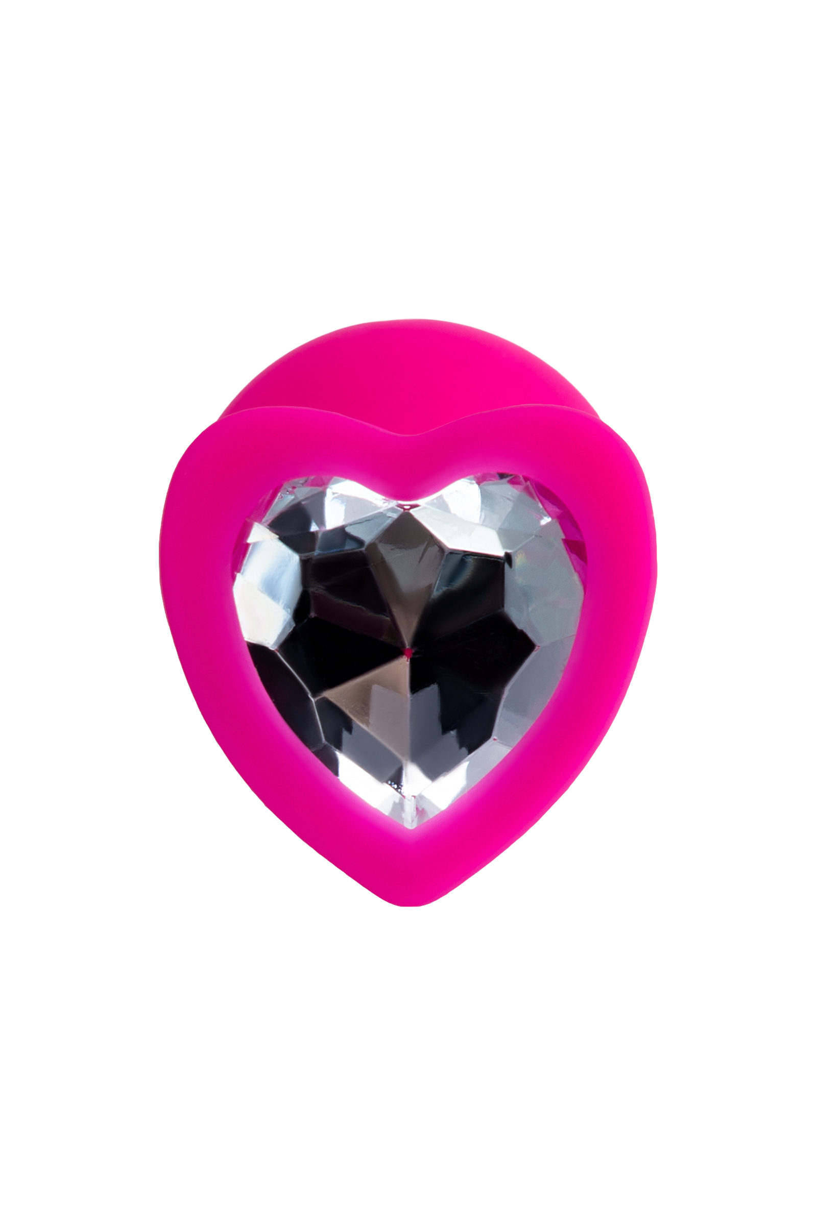 Анальная пробка ToDo by Toyfa Diamond Heart, розовая с бесцветным кристаллом
