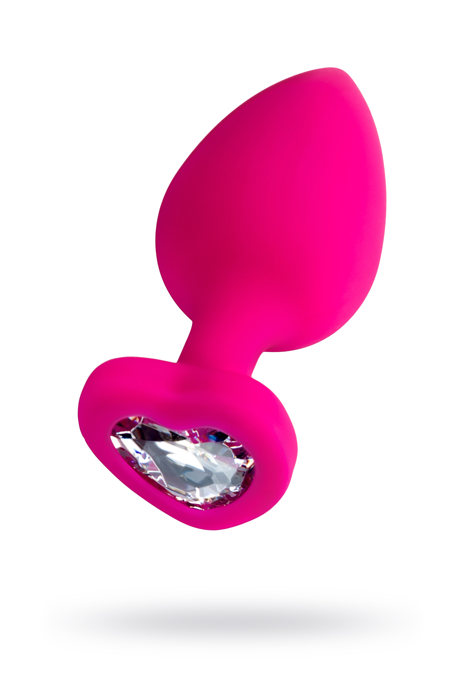 Анальная пробка с бесцветным кристаллом ToDo by Toyfa Diamond Heart 9.5 см, розовая
