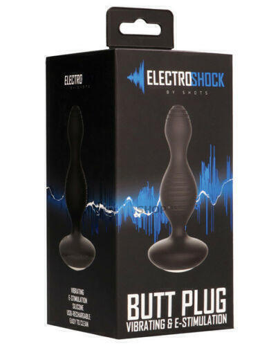 Анальная Пробка с Электростимуляцией E-Stimulation Vibrating Buttplug Shots Media черный