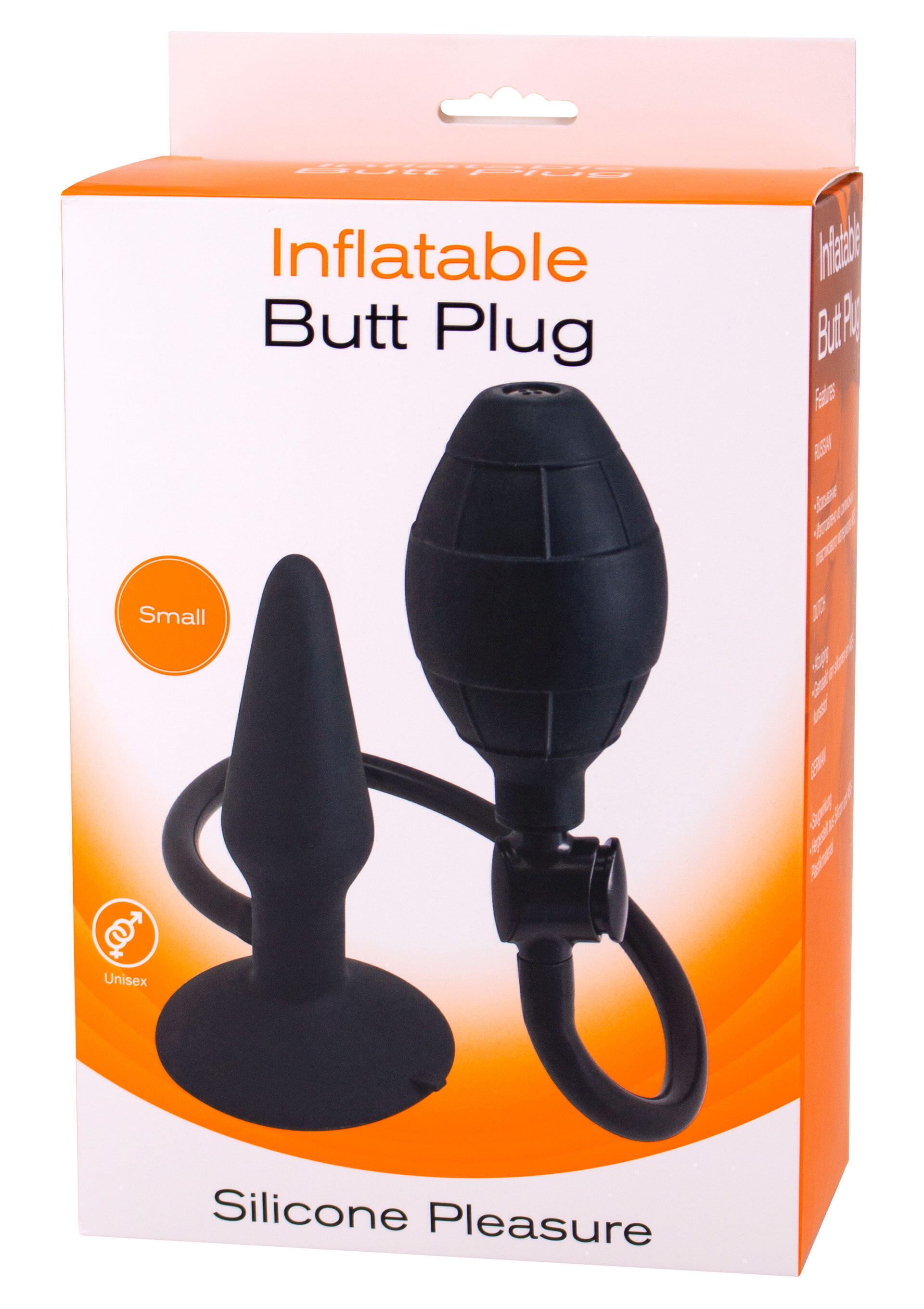 Анальная пробка с расширением Inflatable Butt Plug S, черный