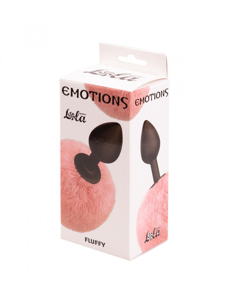 Анальная пробка Lola Games Emotions Fluffy, черная с розовым хвостом