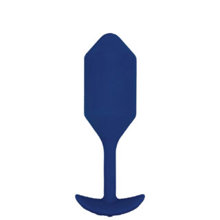 Анальная пробка с вибрацией b-Vibe Vibrating Snug Plug 4, синяя