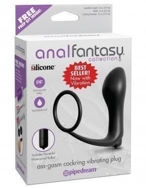 Анальная пробка с вибрацией и эрекционным кольцом PipeDream Anal Fantasy Collection Ass Gasm Plug, черная