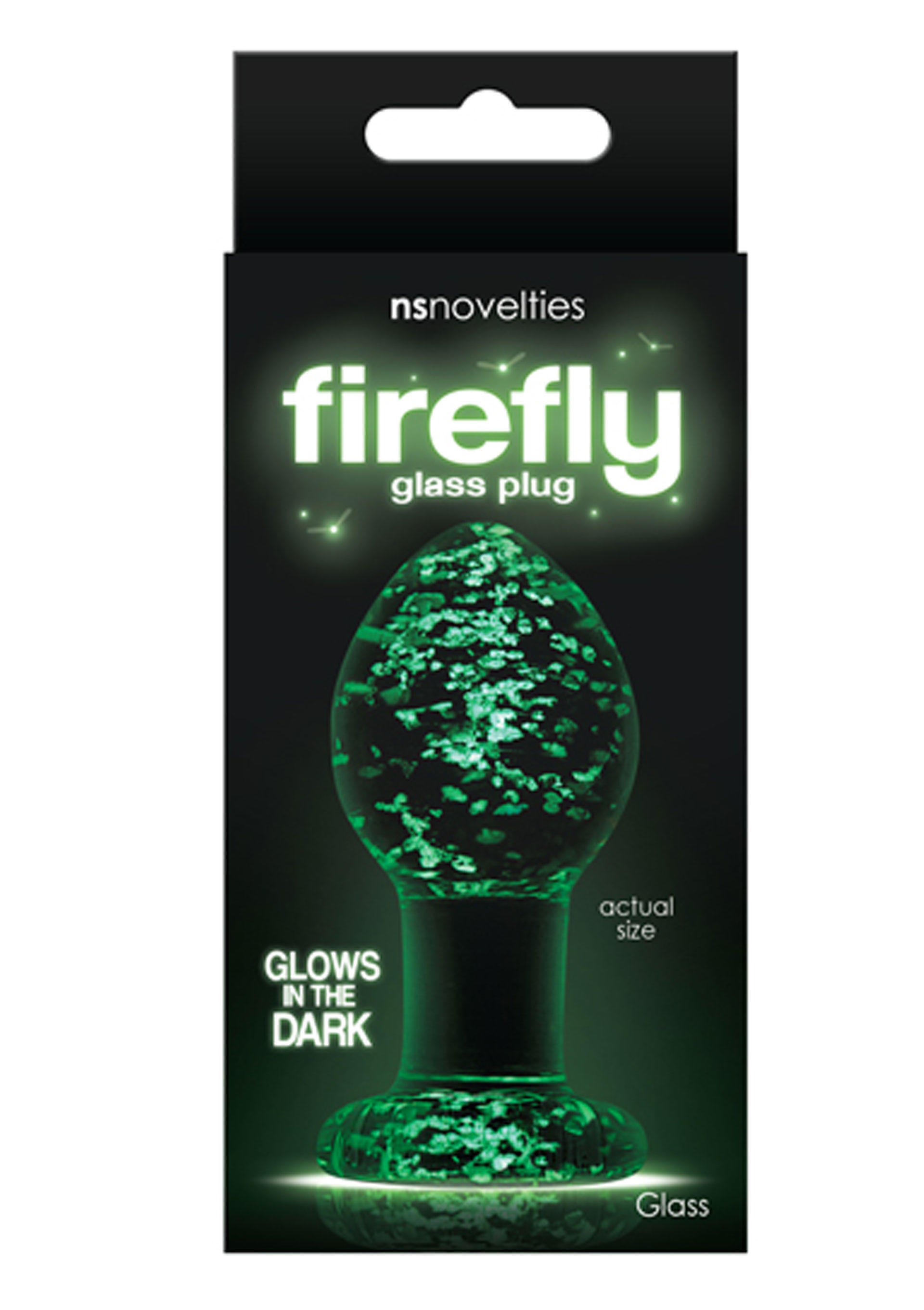 Анальная пробка светящаяся в темноте NS Novelties Firefly Glass Plug M