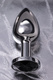 Анальная пробка ToyFa Metal с черным кристалом 7.5 см, серебристый