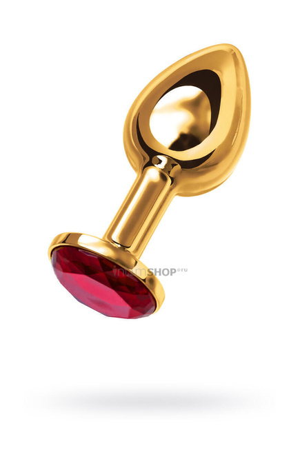 

Анальная пробка ToyFa Metal с красным кристалом 7,5 см, золотистый
