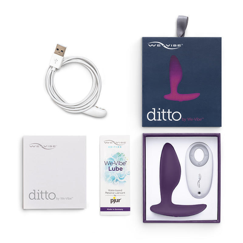 Анальная вибропробка We-Vibe Ditto с пультом ДУ, фиолетовая