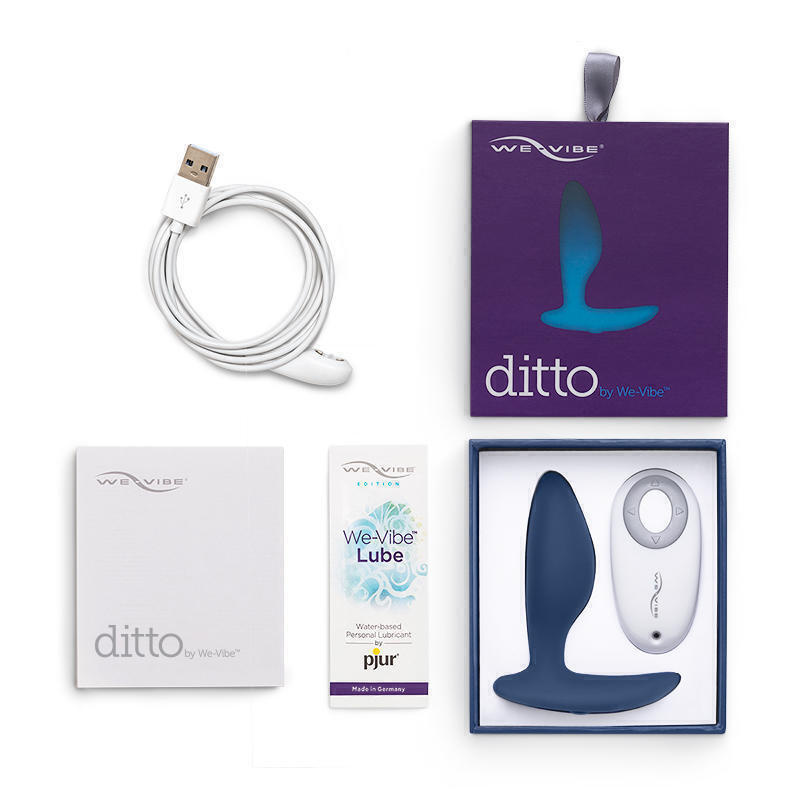 Анальная вибропробка We-Vibe Ditto с пультом ДУ, синяя