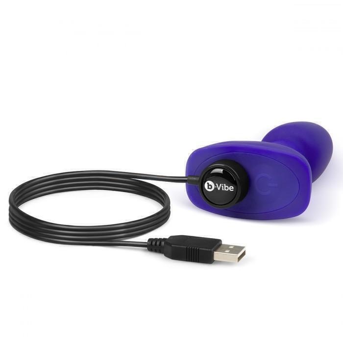 Анальная римминг-пробка b-Vibe Rimming Petite с пультом ДУ, фиолетовая