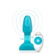 Анальная римминг-пробка b-Vibe Rimming Petite с пультом ДУ, голубая