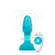 Анальная римминг-пробка b-Vibe Rimming Petite с пультом ДУ, голубая
