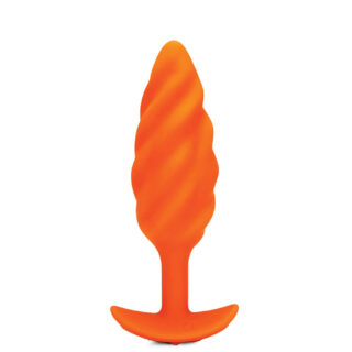 Анальная вибропробка b-Vibe Swirl для ношения, оранжевый