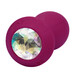 Анальная вибропробка CalExotics Power Gem, фиолетовая с разноцветным кристаллом