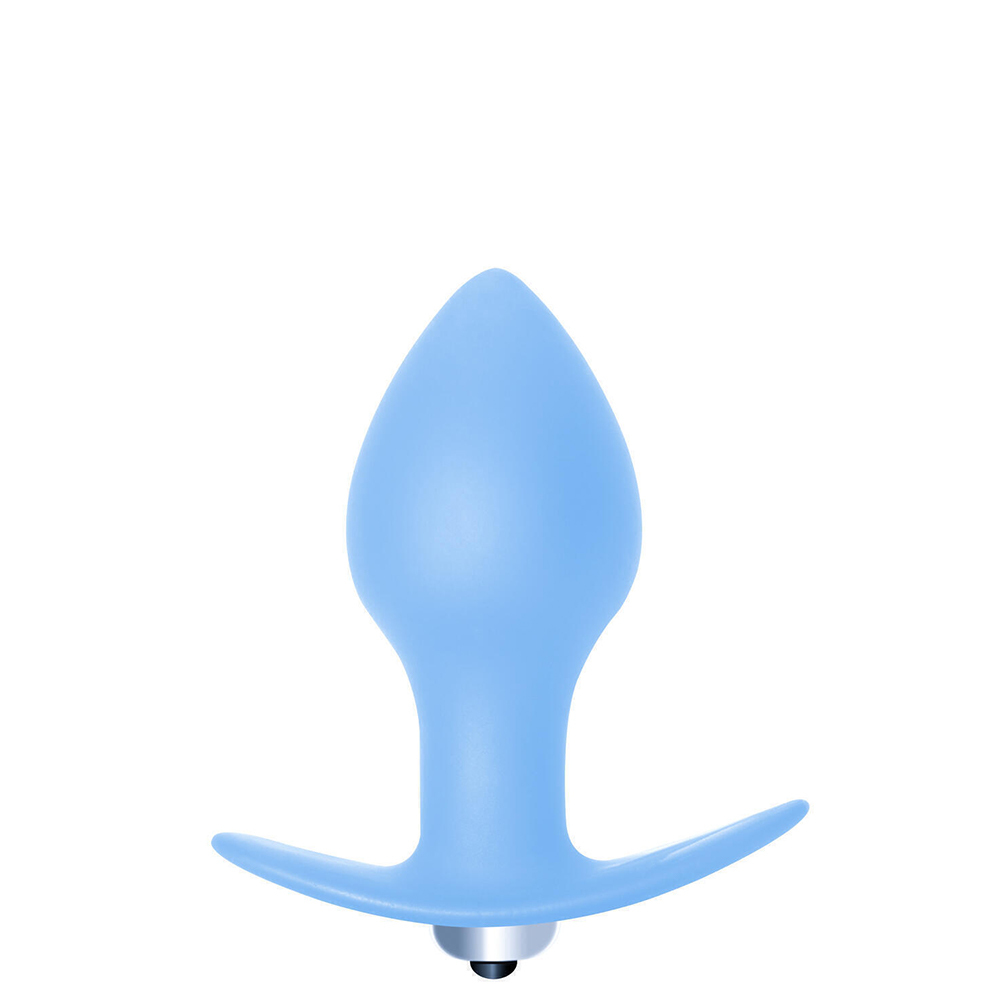 Анальная вибропробка Lola Games First Time Bulb Anal Plug, голубая