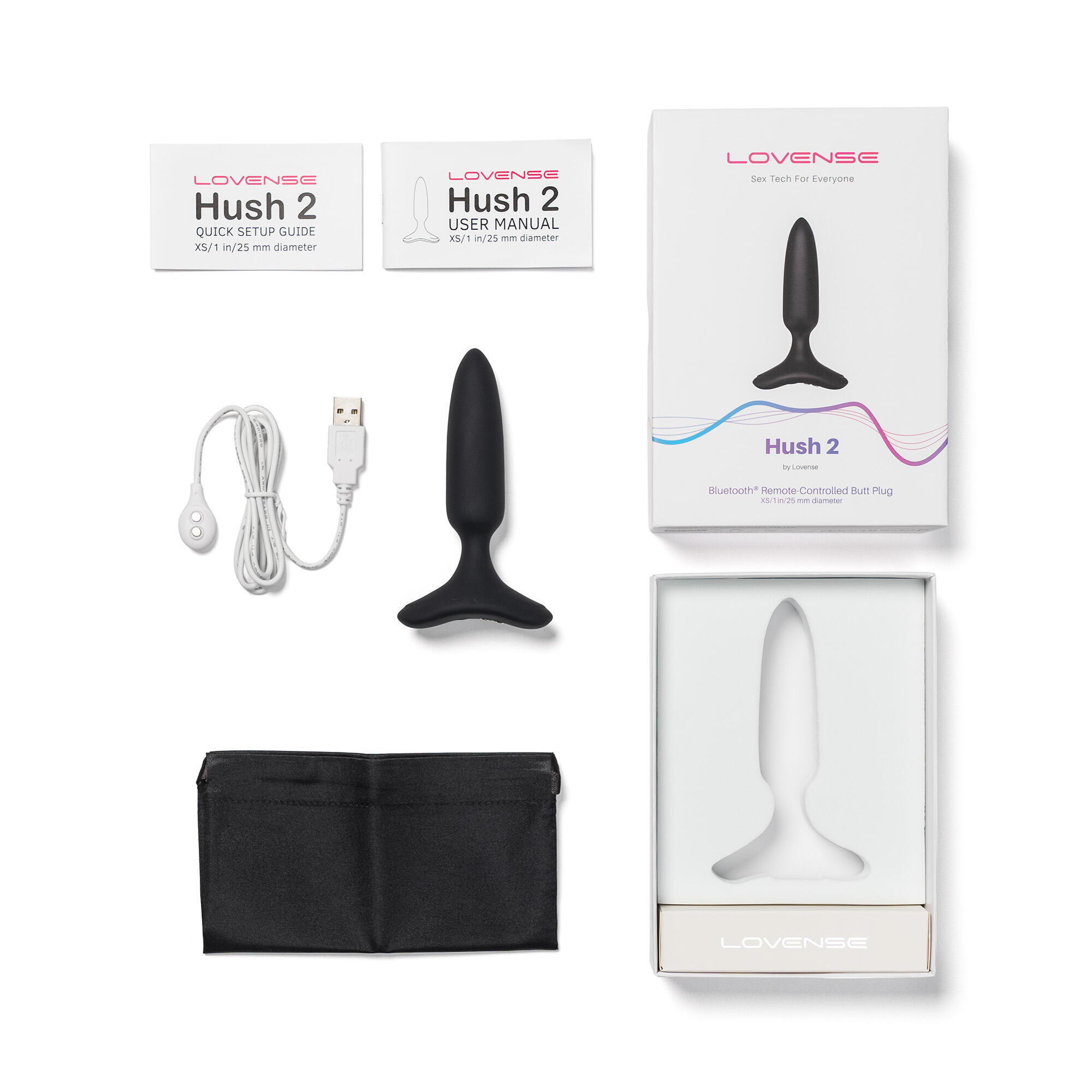 Анальная вибропробка Lovense Hush 2 XS, черная