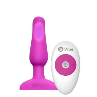 Анальная вибропробка с ДУ b-Vibe Novice, сиреневый