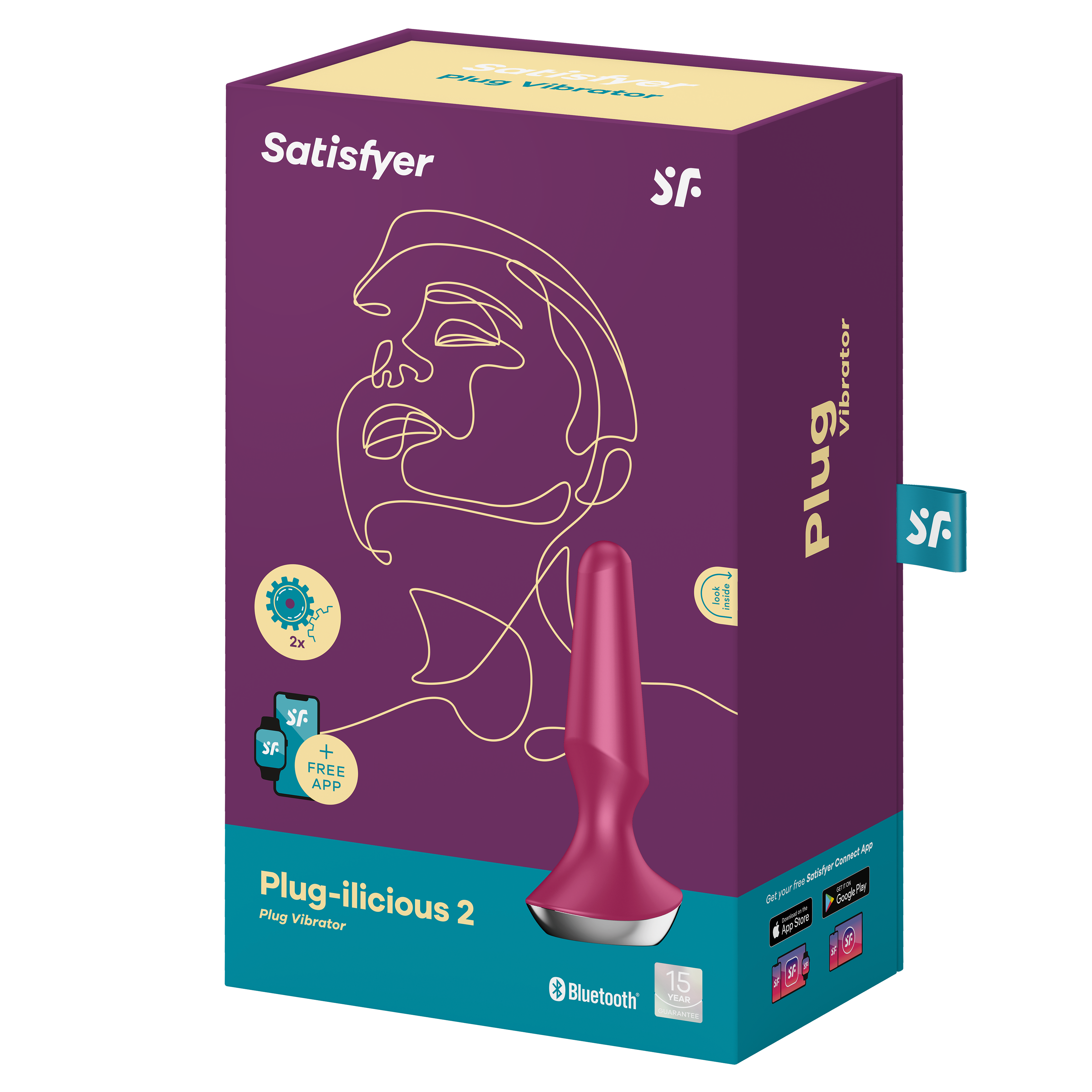 Анальная вибропробка Satisfyer Plug-ilicious 2, ягодный