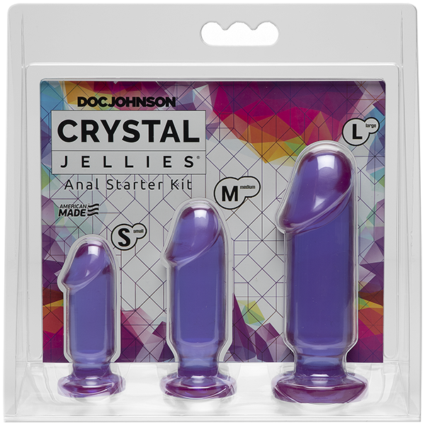 Анальные фаллоимитаторы Doc Johnson Crystal Jellies Anal Starter Kit, фиолетовые