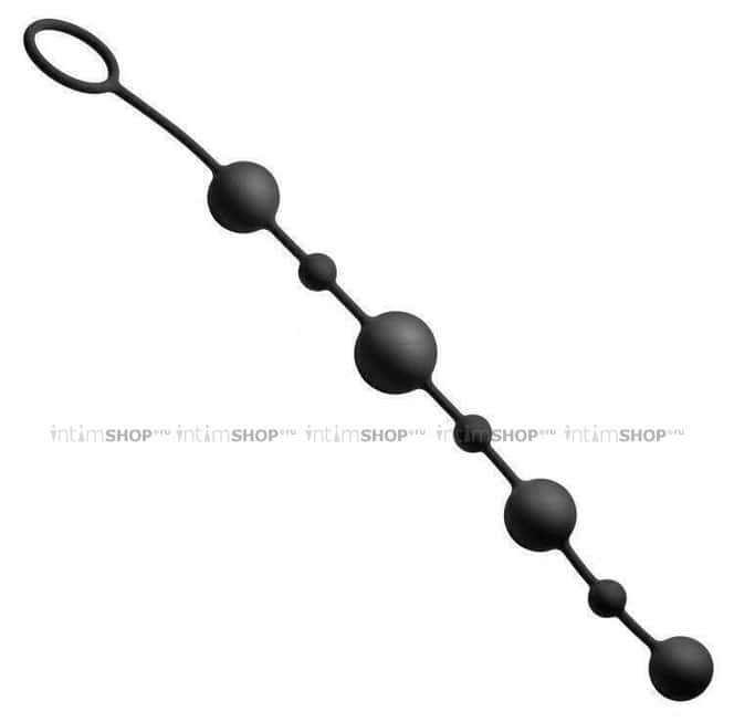 Анальные шарики XR Brands GreyGasms Linger, черный - фото 3