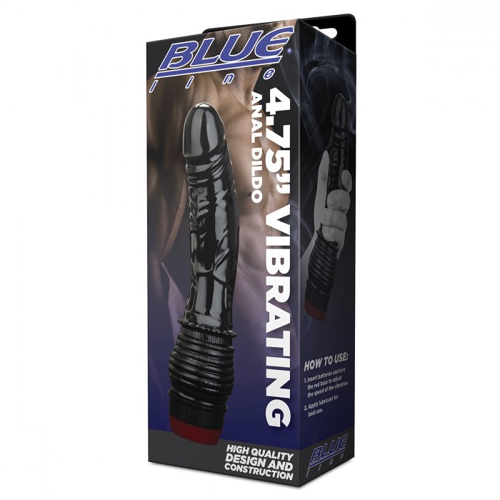 Анальный вибратор BlueLine Vibrating Anal Dildo 4.75", черный