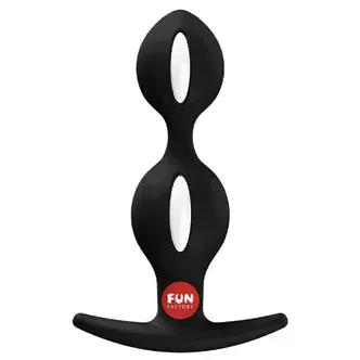 Анальная пробка Fun Factory B Balls Duo со смещенным центром тяжести, чёрная