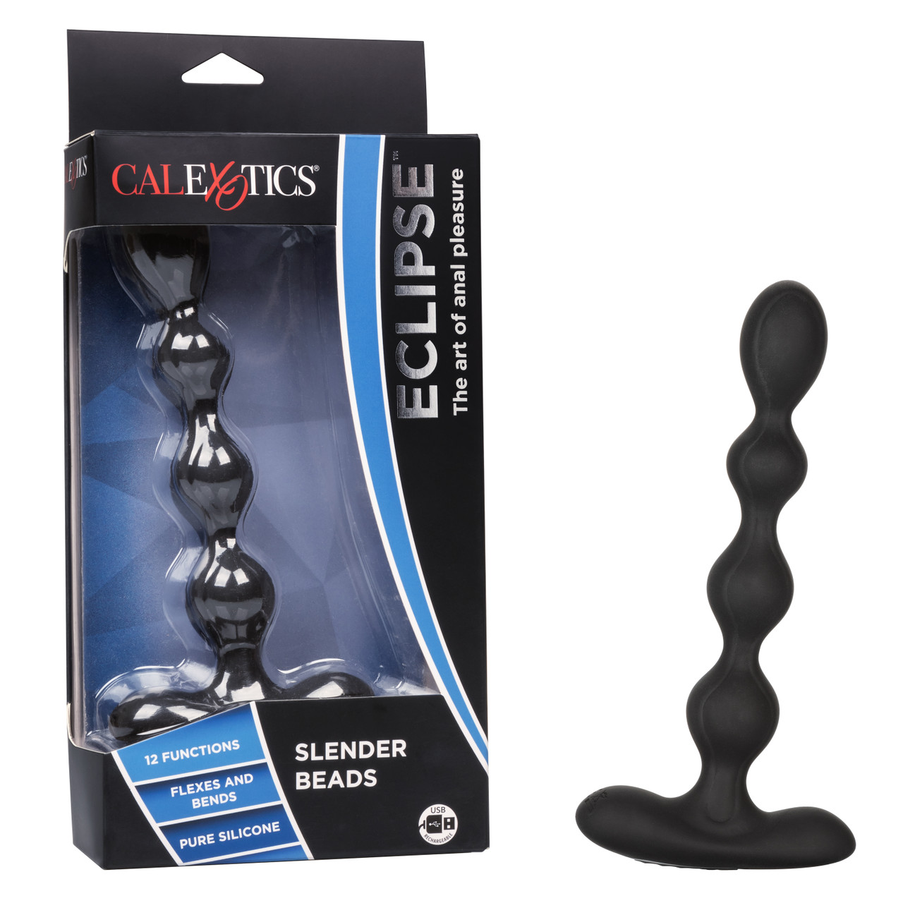 Анальная виброцепочка CalExotics Eclipse Slender Beads, черная