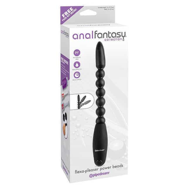 Анальный вибростимулятор с гибким хребтом Pipedream Anal Fantasy Flexa-Pleaser Power Beads, черный от IntimShop