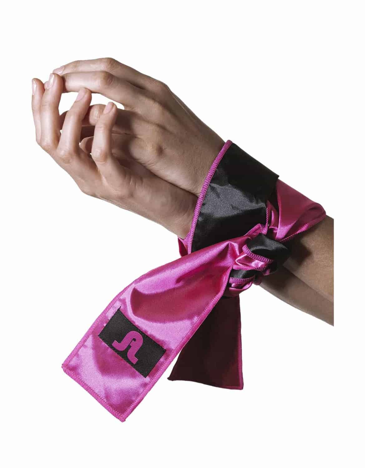 Атласная повязка на глаза Adrien Lastic Satin Sash, черно-розовый