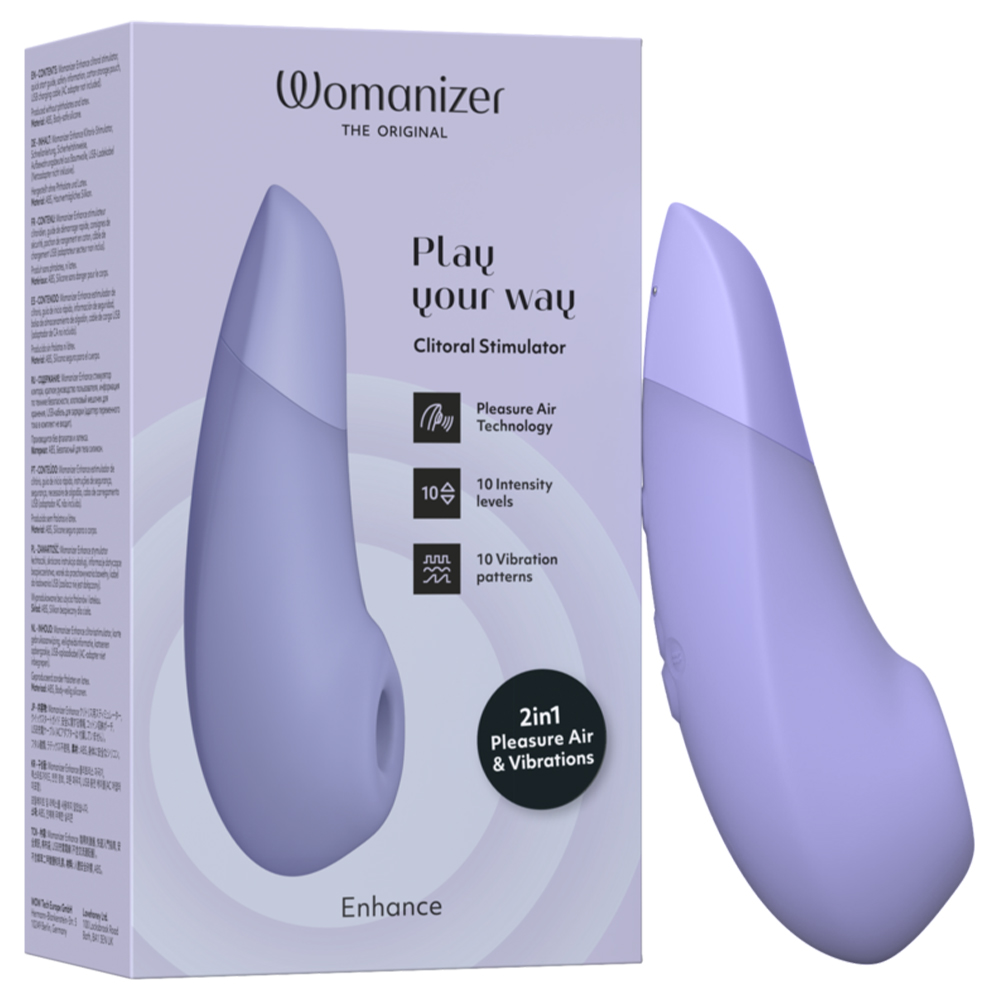 Вакуумный стимулятор клитора с вибрацией Womanizer Enhance, сиреневый