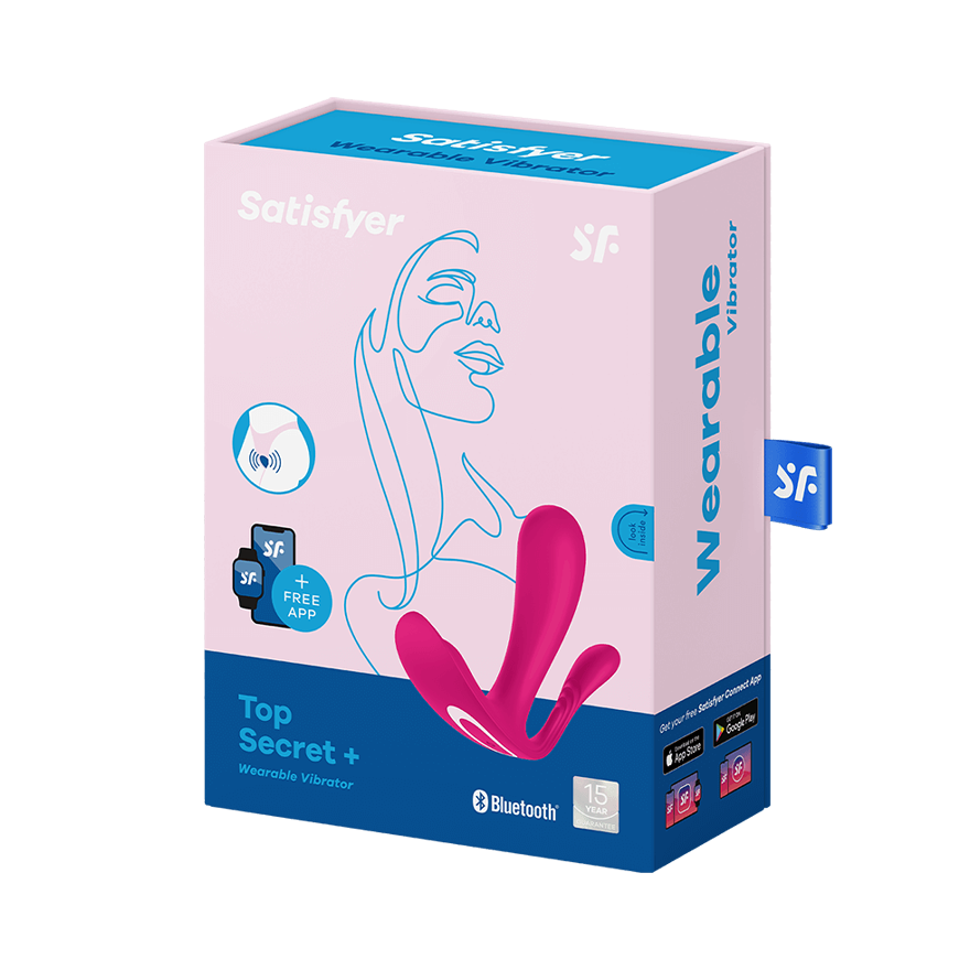 Вибровкладка в трусики с вагинальным и анальным отростком Satisfyer Top Secret+, розовая