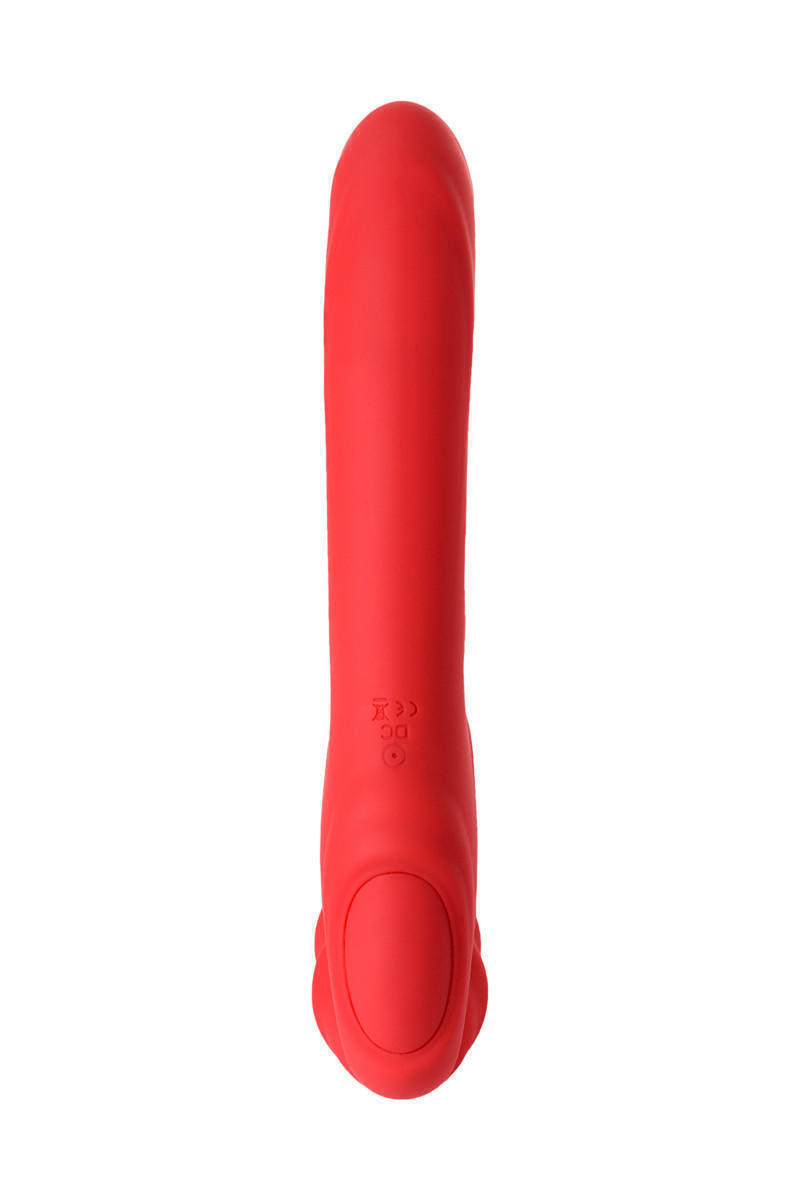 Безремневой страпон с вибрацией Toyfa Black&Red, красный, 35 см