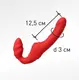 Безремневой страпон с вибрацией Toyfa Black&Red, красный, 35 см