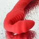Безремневой страпон с вибрацией Toyfa Black&Red, красный, 35 см