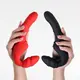 Безремневой страпон с вибрацией Toyfa Black&Red, красный, 35 см