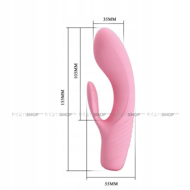 Вибратор гибкий с клиторальным стимулятором Pretty Love Tim, розовый - фото 6