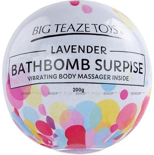 Бомба для ванны и вибропуля Big Teaze Toys Bath Bomb Surprise лаванда, черный от IntimShop